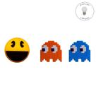 Kit de Luminárias Geek com Pac Man + 2 Fantasmas Fantasminhas + Lâmpadas LED