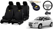 Kit de Luxo de Capas de Couro para Celta 2005 - Couro Impermeável + Chaveiro + Capa de Volante