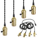 Kit de luz pendente plug-in Vintage Aokpsrt com 4 soquetes