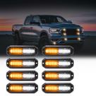 Kit de luzes estroboscópicas LED WINECO âmbar/branco 8 unidades de 12 LED 12 V/24 V