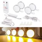 Kit de luzes LED Puck WOBANE, 4 unidades, com fio, 700 lm, 2700 K, branco quente