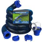 Kit de mangueira de esgoto RV DUMPMAN 4,6 m com adaptador Clear View