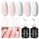 Kit de manicure besouros French Manicure White Nude Pink Gel