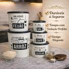 Kit de Mantimentos de Plástico com 5 Peças Empilháveis com Tampa Organização e Armazenamento de Alimentos Secos na Cozinha com Praticidade