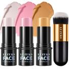 Kit de maquiagem Contour Stick Lezero 3 peças com acabamento fosco 2 Light Fair