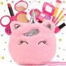 Kit de maquiagem fingido XFFfun para meninas de 3 a 8 anos com bolsa de unicórnio