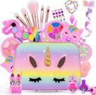Kit de maquiagem MagicToiee com tema de unicórnio com bolsa para meninas de 3 anos ou mais