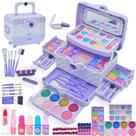 Kit de maquiagem Mrabbitoo Kids Girl 57 unidades, não tóxico, lavável