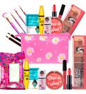 Kit De Maquiagem Paleta De Sombra Batom Blush Rímel