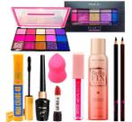 Kit De Maquiagem Paleta Sombra Batom Gloss Fixador De Make Kit De Maquiagem Paleta Sombra Batom Gloss Fixador De Make