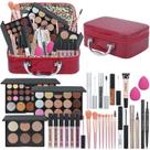 Kit de maquiagem Pomcral para mulheres e meninas com bolsa organizadora de maquiagem Kit de maquiagem Pomcral para mulheres e meninas com bolsa organizadora de maquiagem
