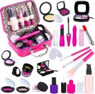 Kit de maquiagem Pretend Tepsmigo para meninas com bolsa de cosméticos 3+