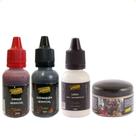Kit de Maquiagem Terror Fake Halloween Zumbi Queimadura Sangue Latex Massa