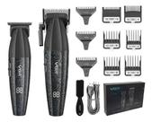 Kit De Máquina De Barbeiro Pro Clipper Trimmer Vgr V-640 9000 Rpm, Cor Preta