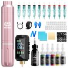 Kit de Máquina de Tatuagem Sem Fio Neebol com Bateria de 1600mAh e Tinta