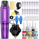 Kit de máquina de tatuagem Wormhole Wireless Tattoo WTK176 Purple