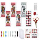 Kit de marcadores Cross Stitch Tema de poker FREEBLOSS 20x6cm Kit de marcadores Cross Stitch Tema de poker FREEBLOSS 20x6cm