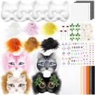 Kit de máscara Therian Seenelling DIY Máscara de gato em branco com acessórios
