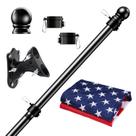 Kit de mastro de bandeira PHITRIC 1,5 m em aço inoxidável preto resistente à ferrugem Kit de mastro de bandeira PHITRIC 1,5 m em aço inoxidável preto resistente à ferrugem