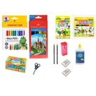 Kit de Material Escolar Infantil Completo Original e Garantia Grandes Marcas Compactor, Acrilex, Faber Castell, Leonora e Mercur