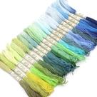 Kit de Meadas Degradê Azul e Verde para Bordar Tingimento Artesanal - 20 unidades