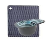 Kit de Medidores de Plástico e TPR + Descanso de panela de Silicone Quadrado