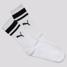 Kit De Meias Puma 2 Pares Cano Longo Heritage Feminina Branca