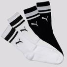 Kit de Meias Puma 4 Pares Cano Longo Heritage Preta e Branca