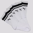 Kit De Meias Puma 6 Pares Cano Longo Heritage Feminina Branca e Preta