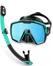 Kit de Mergulho Freela Máscara de Snorkel Dry com Lente Espelhada Kit de Mergulho Freela Máscara de Snorkel Dry com Lente Espelhada