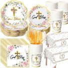 Kit de mesa para festa de batizado Pickmesh com 194 peças