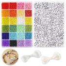 Kit de miçangas DICOBD 12.000 unidades de semente de vidro de 3 mm com alfabeto de letras