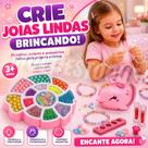 Kit de Miçangas Infantil para Criar Pulseiras e Colares com Estojo Rosa Unitoys Kit de Miçangas Infantil para Criar Pulseiras e Colares com Estojo Rosa Unitoys
