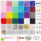 Kit de miçangas para fabricação de joias Redtwo 3400 unidades de semente de vidro de 4 mm