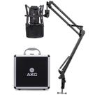 Kit de Microfone Condensador AKG P220 com Suporte e Filtro Pop