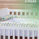 Kit de Mini Berço Safari Verde Menino e Menina Nova Linha 08 Peças Kit de Mini Berço Safari Verde Menino e Menina Nova Linha 08 Peças