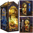 Kit de miniatura DIY Book Nook ISSEVE Magic Market com luz