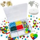Kit de missangas para crianças montar bijuterias infantis pulseiras colar com bolinhas letras aplique autismo