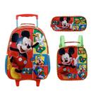 Kit de Mochila Infantil + Lancheira e Estojo Mickey Mouse - Xeryus