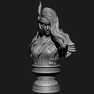 Kit de modelo de busto de resina Ancient Female Samurai 55 mm sem pintura