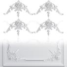 Kit de Moldura de Pared Estilo Francés Pangda de PU 19x19 cm 4 piezas