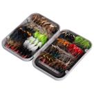 Kit de moscas para pesca com mosca BASSDASH, sortido, 64 unidades com caixa
