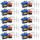 Kit de motor micro servo metálico Smraza de 10 peças SG90 9G para braço/mão/controle de robô RC com cabo, mini servos para projeto Arduino (10)