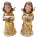 Kit de Natal Anjos Dourado Pequeno Oração Casa 18cm
