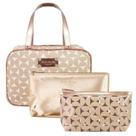 Kit De Necessaire Com 3 Pçs Glitz Jacki Design Dourado