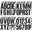 Kit de números e letras de vinil Debinolo, 18 folhas (preto, 12,7 cm)