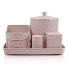 Kit De Organização Com 5 Peças Rattan Jacki Design Rosa Kit De Organização Com 5 Peças Rattan Jacki Design Rosa