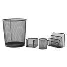 Kit de Organização Preto em Aço com 4 Peças