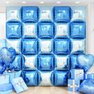 Kit de pano de fundo Balloon Wall Adorely Blue Square Foil, 25 unidades Kit de pano de fundo Balloon Wall Adorely Blue Square Foil, 25 unidades