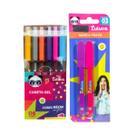 Kit De Papelaria Luluca C/ 2 Marca-Texto Macio Roxo e Rosa + 6 Canetas Em Gel Neon Com Glitter Juvenil Escolar Skypaper